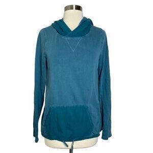 Lucky Lotus Teal Drawstring Hoodie, Size S